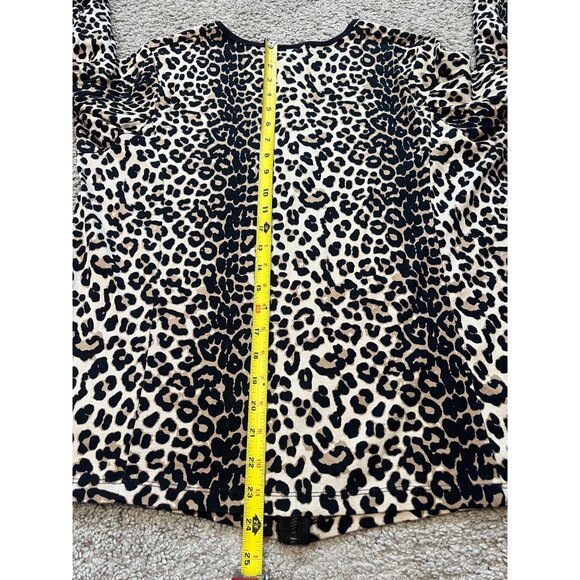 Rafaella Womens Leopard Print Zip-Up Lightweight Cotton Jacket Size 2X Animal - Picture 5 of 8